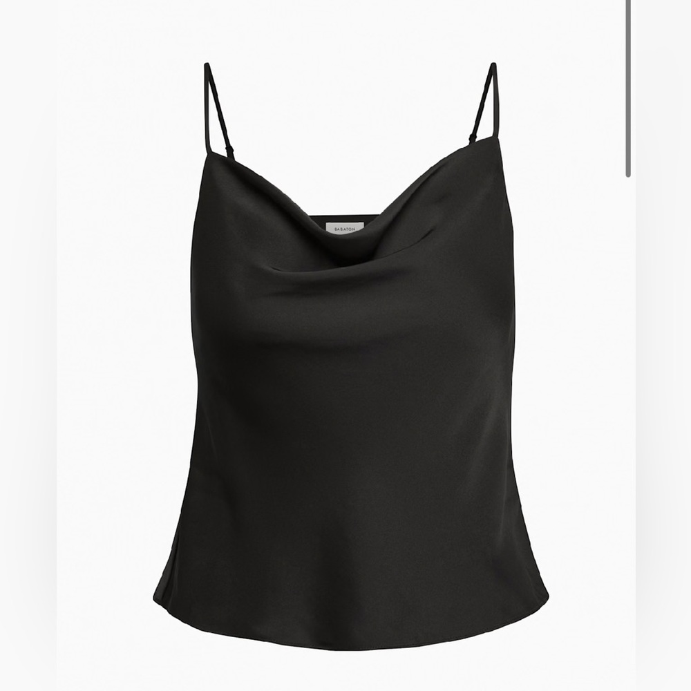 Babaton Black Satin Cowl Neck Blouse - Picture 2 of 5